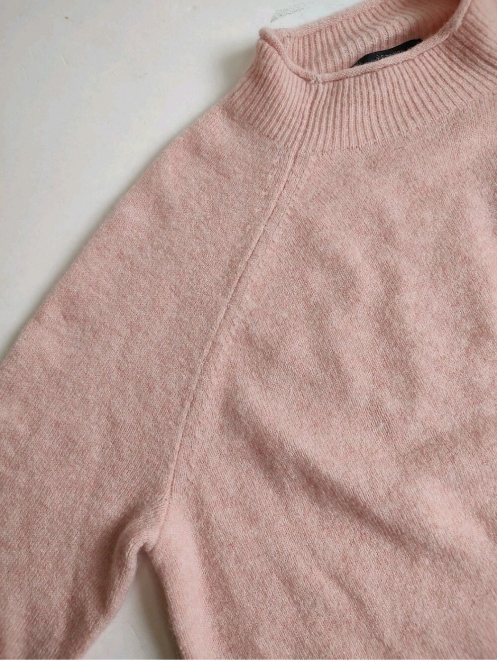 J Crew Roll Mock Neck Sweater Pullover Knit Pink Merino Wool Alpaca S Super Soft - Picture 7 of 16